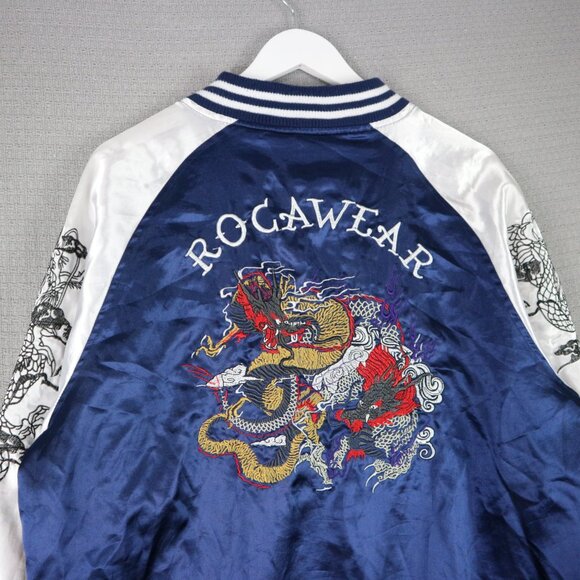 Rocawear Sukajan Bomber Jacket Y2K Streetwear Grail Dragon Tiger Mens Large - Picture 4 of 10